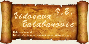Vidosava Balabanović vizit kartica